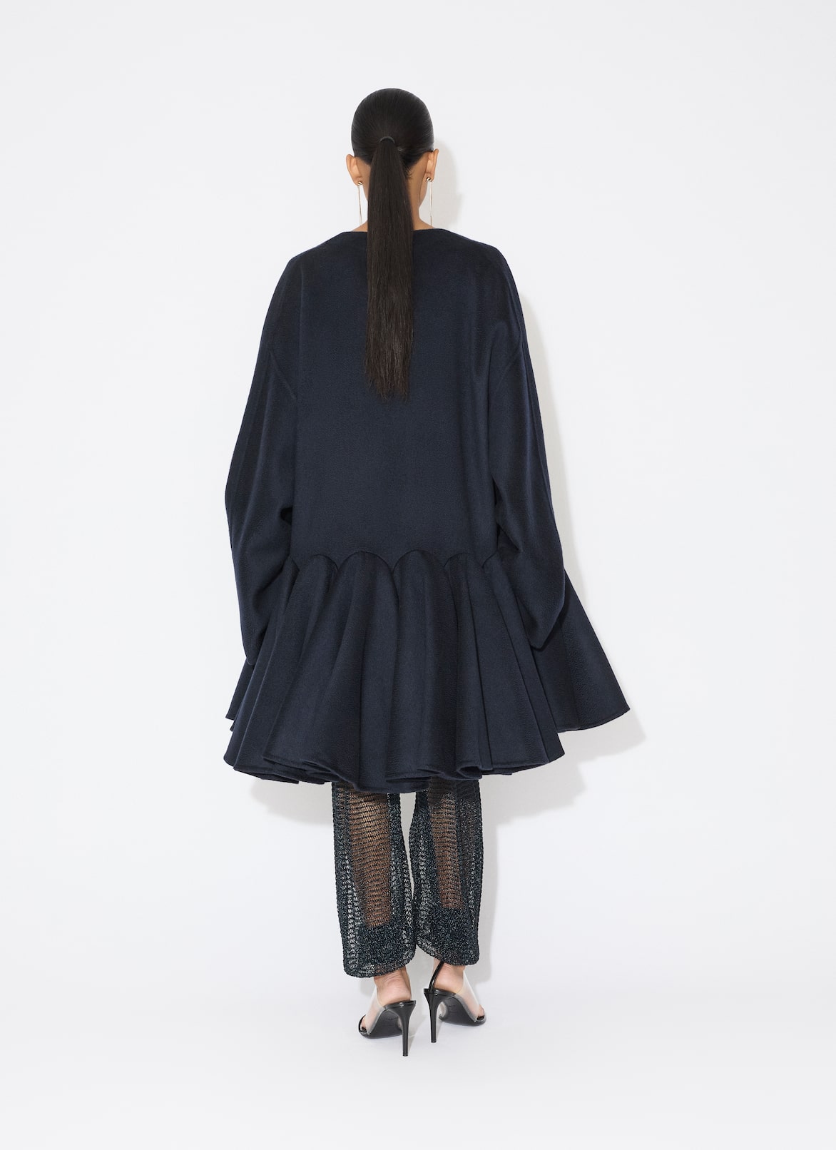 CASHMERE PEPLUM SKIRT ALAÏA DARK BLUE CASHMERE PEPLUM SKIRT